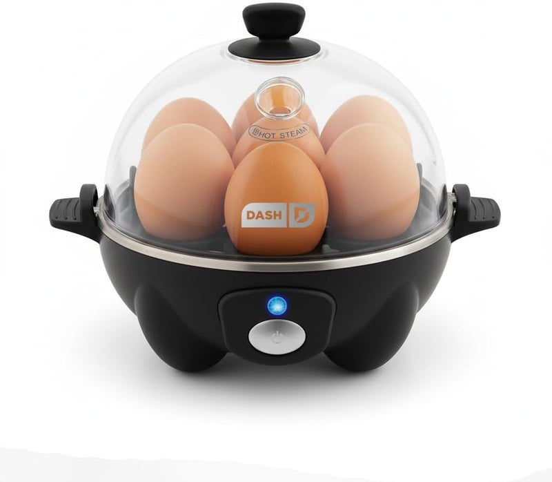 Dash Electric Rapid Egg Cooker for Hard Boiled/Poached/Scrambled Eggs or Omelets with Auto Shut-Off Feature, Black, 7 Egg Capacity - Image 1